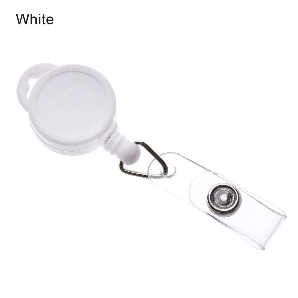 Anti-Lost Retractable Badge Reel ID Lanyard Name Tag ID Badge Holder Colorful Keychain Easy To Pull Buckle School Supplies