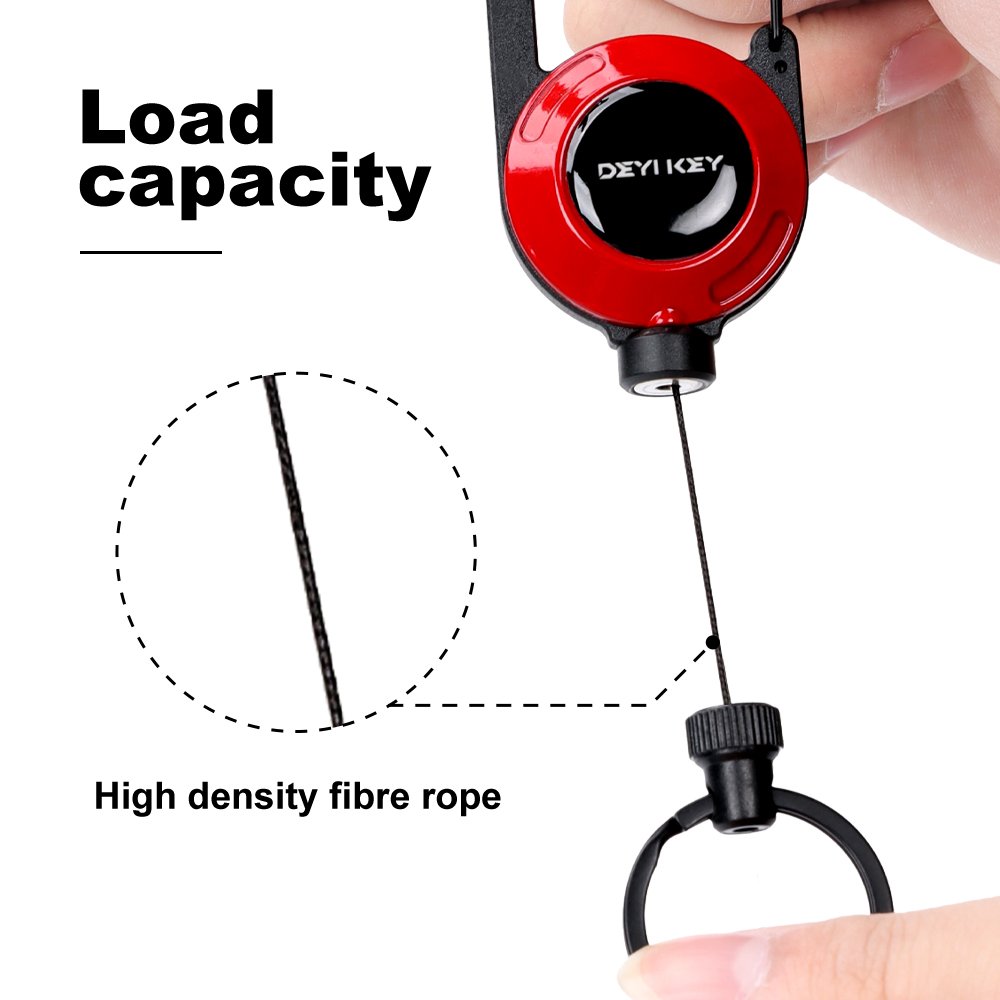 Multifunctional High Stretch Easy To Pull D Hook Stainless Steel Heavy Duty Metal Id Reractable Badge Holder With Carabine Reel