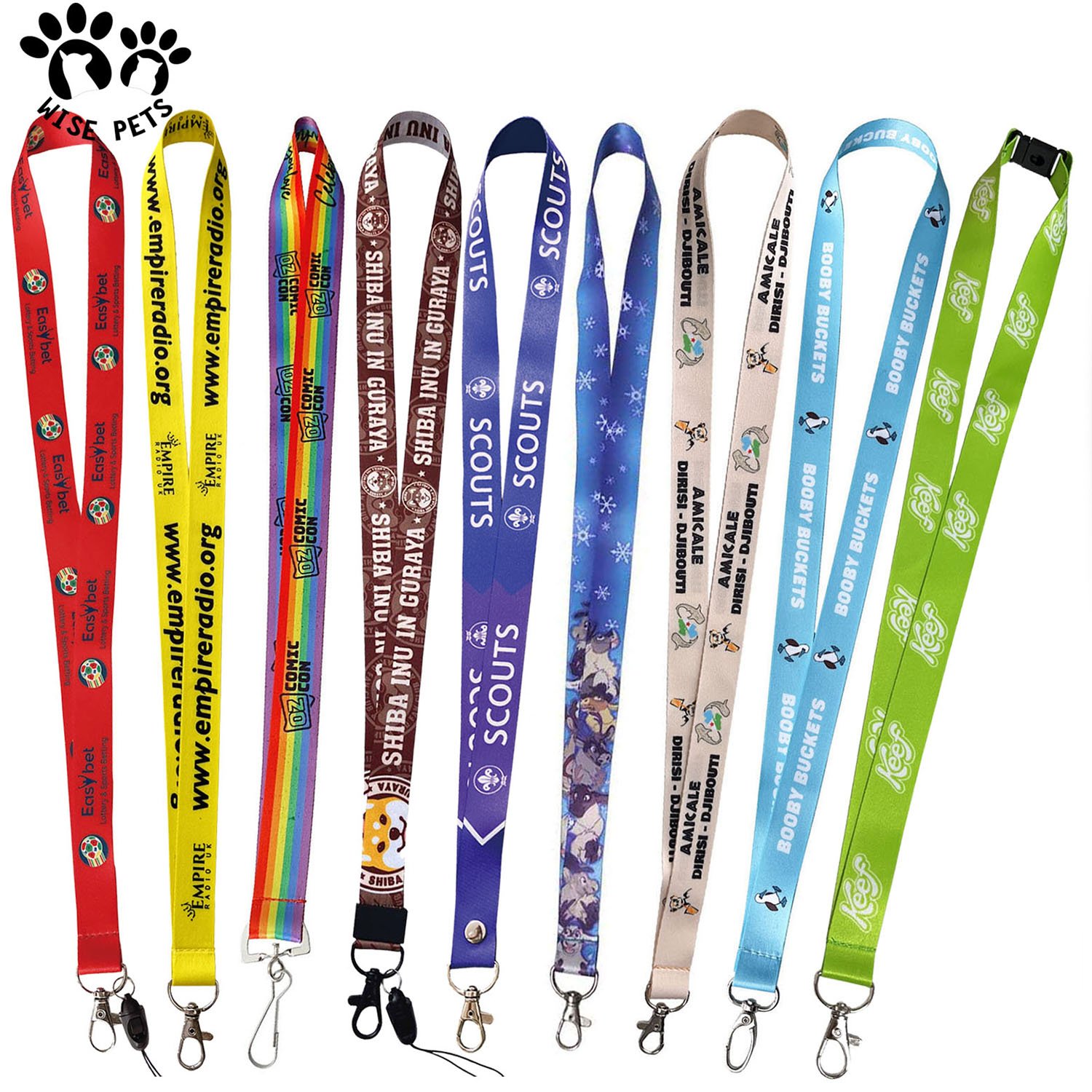 Wholesale Breakaway Neck Strap Printed Designer Branded Keychain Lanyard Badge Reel Holder Polyester Lanyards With ID Card