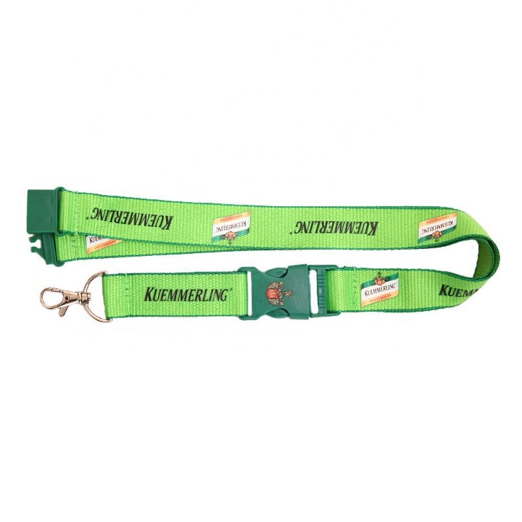 Custom Silk Screen Printing or Sublimation Logo Polyester Lanyard Rope with Safety Clip Quick Release Buckle Metal Tigger Hook
