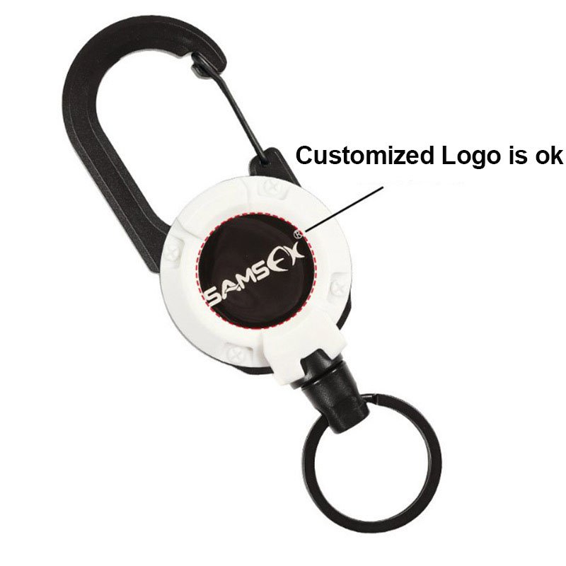 Retractable Keychain Heavy Duty Carabiner Badge Holder, Tactical ID Badge Reel with 60cm Steel Retractable Cord