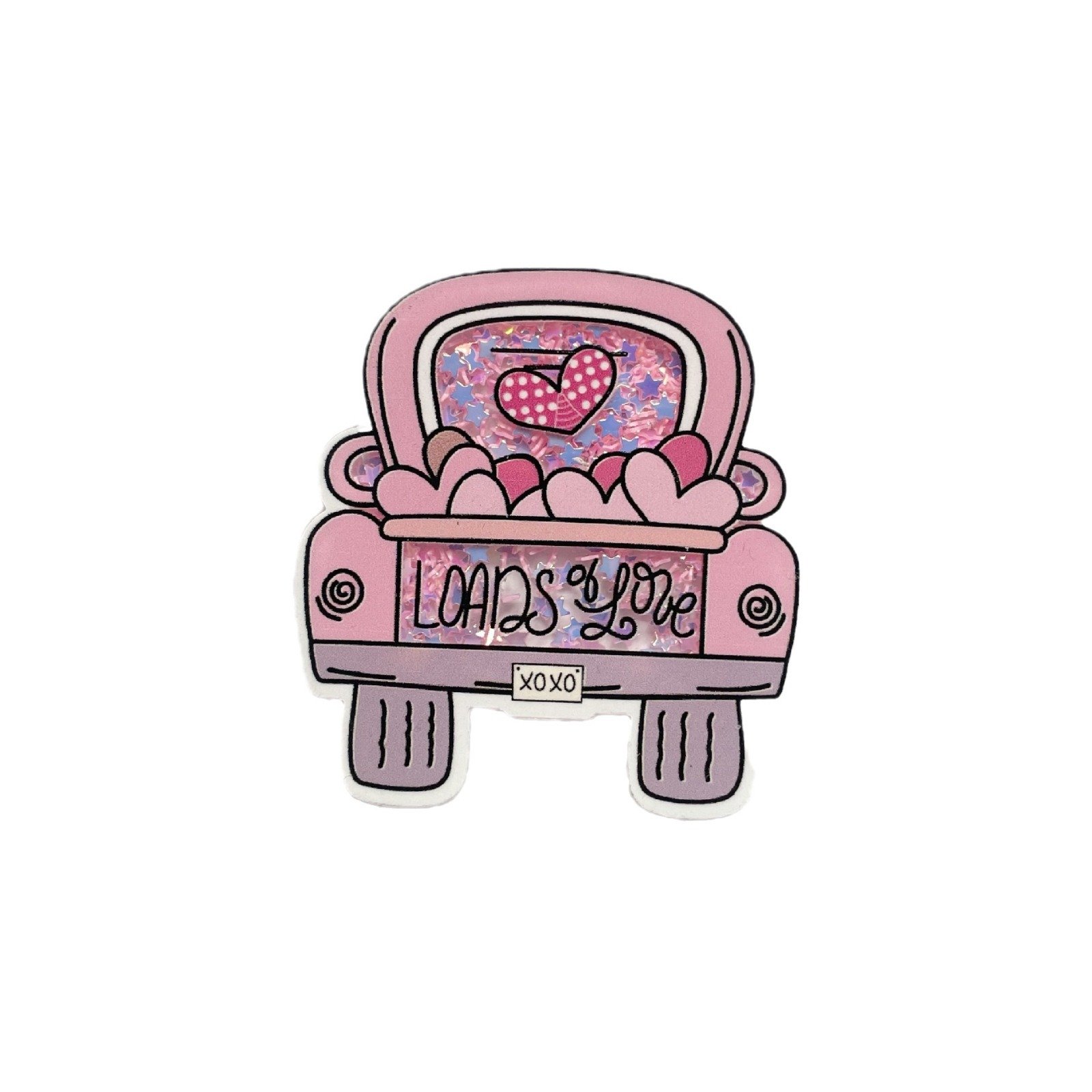 New Style Valentine Day Accessories Acrylic Patch Clip Rotatable Badge Reels Holder Id Holder Quicksand Charms