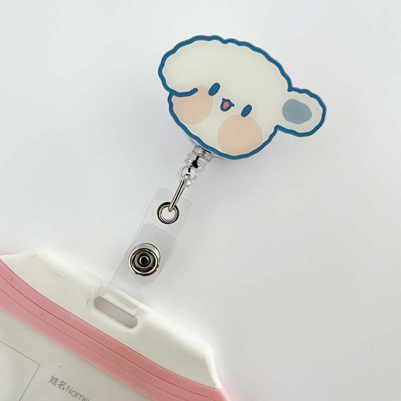 cartoon easy-to-pull buckle retractable doctor and nurse work card badge card set easy-to-pull clip lanyard clip Badge Holder
