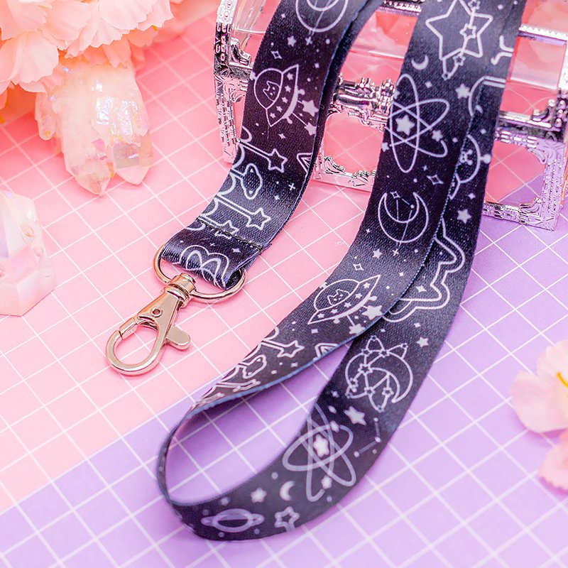 factory hot-sale popular designs adjustment kawaii printing Nylon Key Neck Strap Anime Long Keychain Lanyard