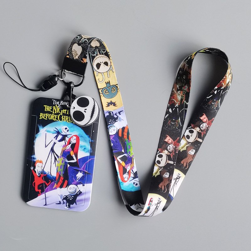 Hot Selling Card Case ID Card Cool The Nightmare Before Christmas Lanyard Card Holder Badge Cover Student Anti-Lost Accessories