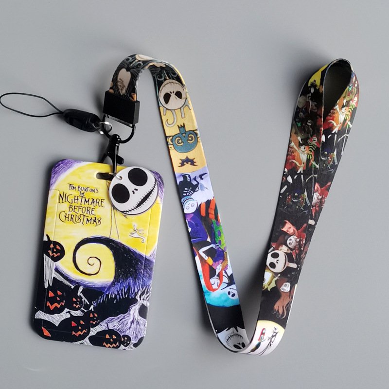 Hot Selling Card Case ID Card Cool The Nightmare Before Christmas Lanyard Card Holder Badge Cover Student Anti-Lost Accessories