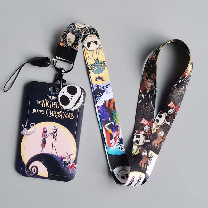 Hot Selling Card Case ID Card Cool The Nightmare Before Christmas Lanyard Card Holder Badge Cover Student Anti-Lost Accessories