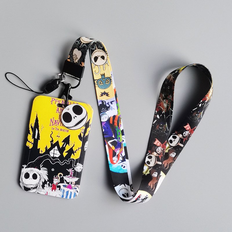 Hot Selling Card Case ID Card Cool The Nightmare Before Christmas Lanyard Card Holder Badge Cover Student Anti-Lost Accessories