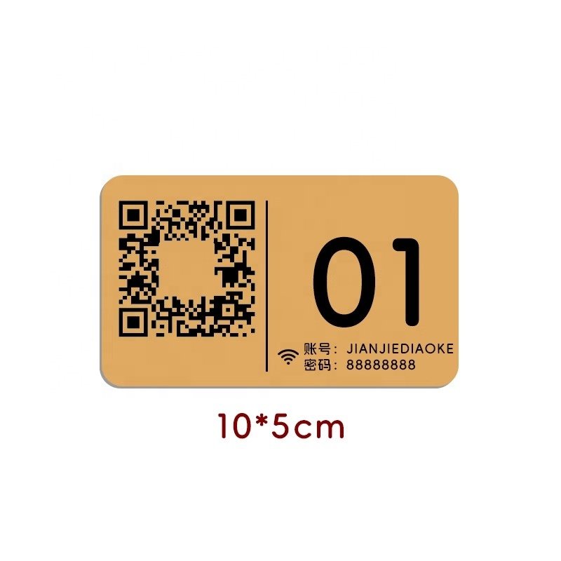 Custom Logo Brass Digital Table Number Plate Two-Dimensional Code Payment Scan Order Collection Accessory Badge Holder