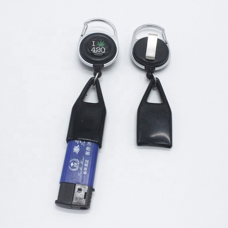 2020 Hot Selling New Style Carabiner Retractable Pull Reel Badge Holder Lighter Holder
