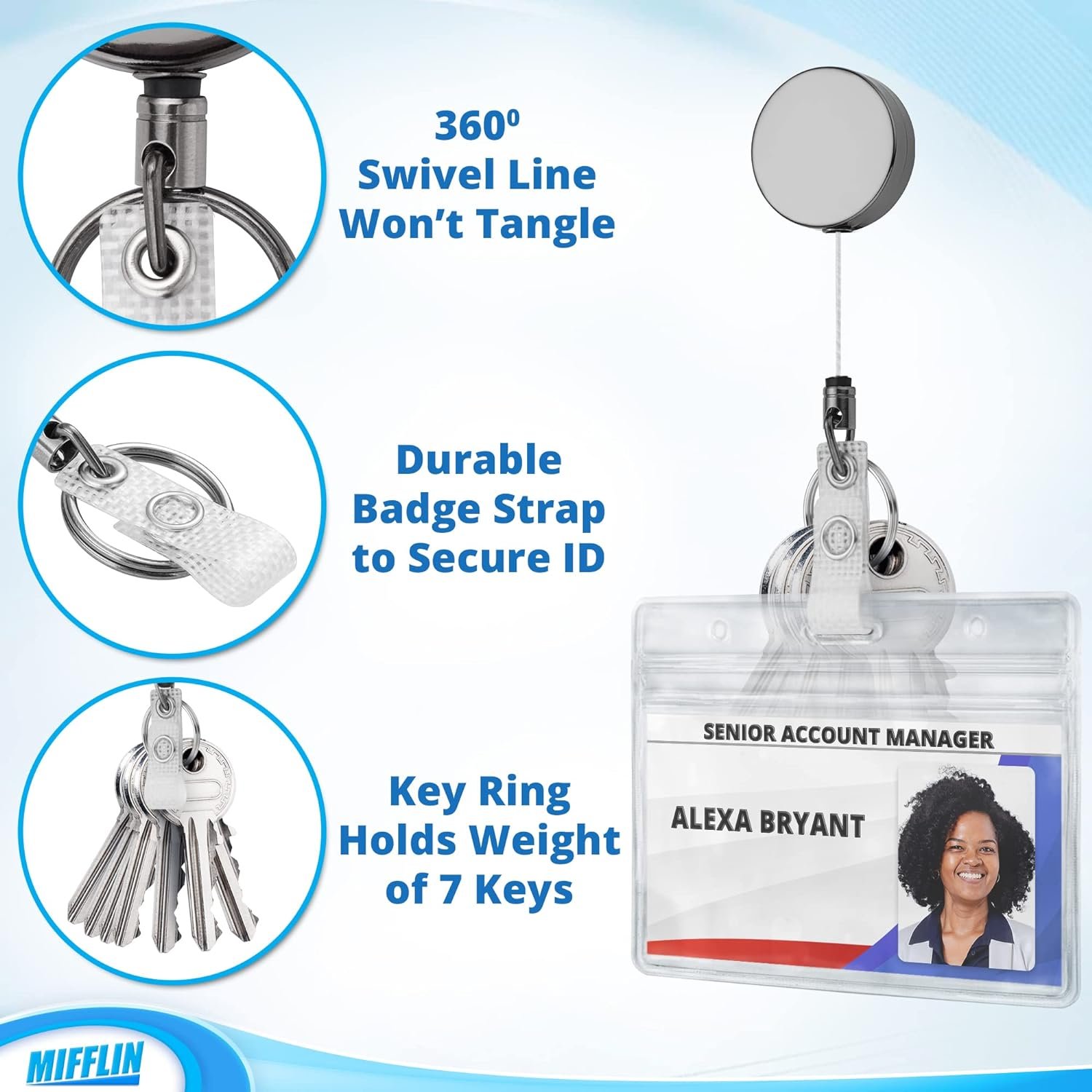 Custom Fashionable Clear Plastic Round Retractable Nurse Accessories Yoyo Badge Holder Reel