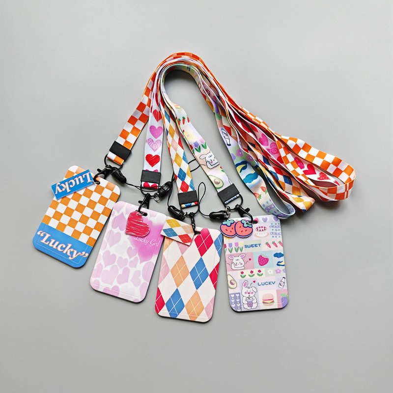 Custom Pattern ID Card Holders Horizontal Vertical Badges with Short Rope Plastic Wood OEM for Any Number of Customizations