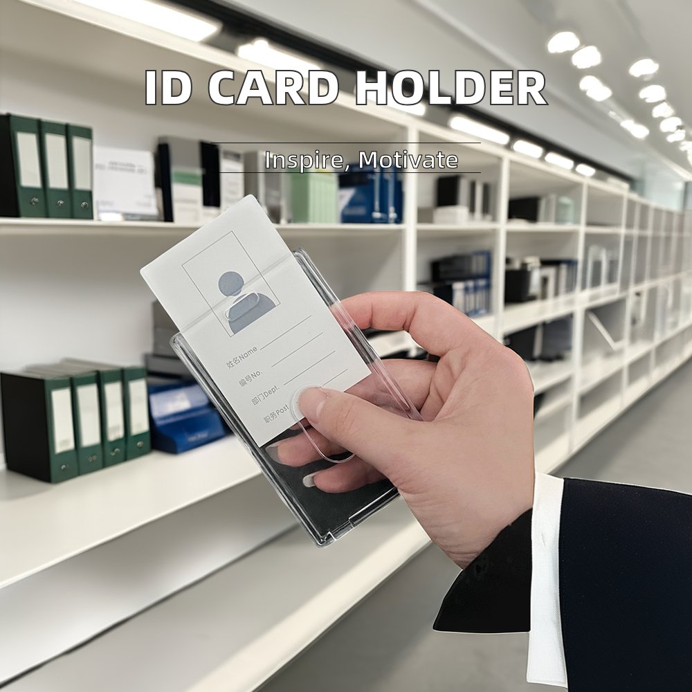 Bestom Nurses Accessories High Quality Credit Card Holder Clear Acrylic Top Load ID Badge for Business Promotional Gift ABS