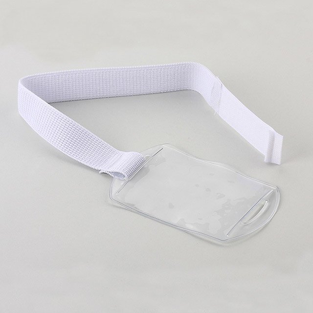 horizontal Arm Card Holder Armband ID Badge Wrist High Visibility PVC ID with Reflective Stripe Adjustable Strap for Ski Pass