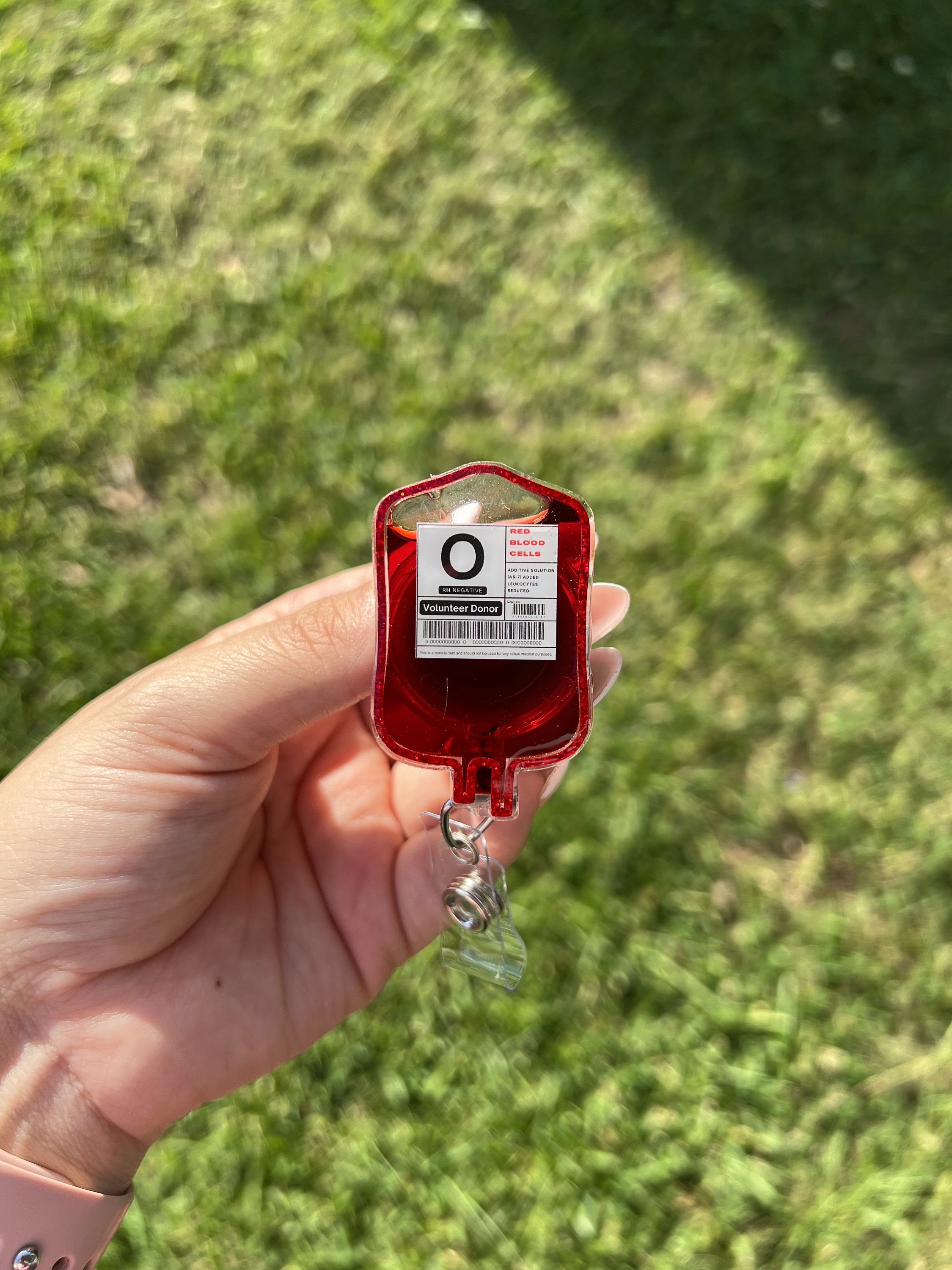New Customized blood Bag Badge holder Transfusion Badge Reel IV bag Badge Reel nursing school graduation gift