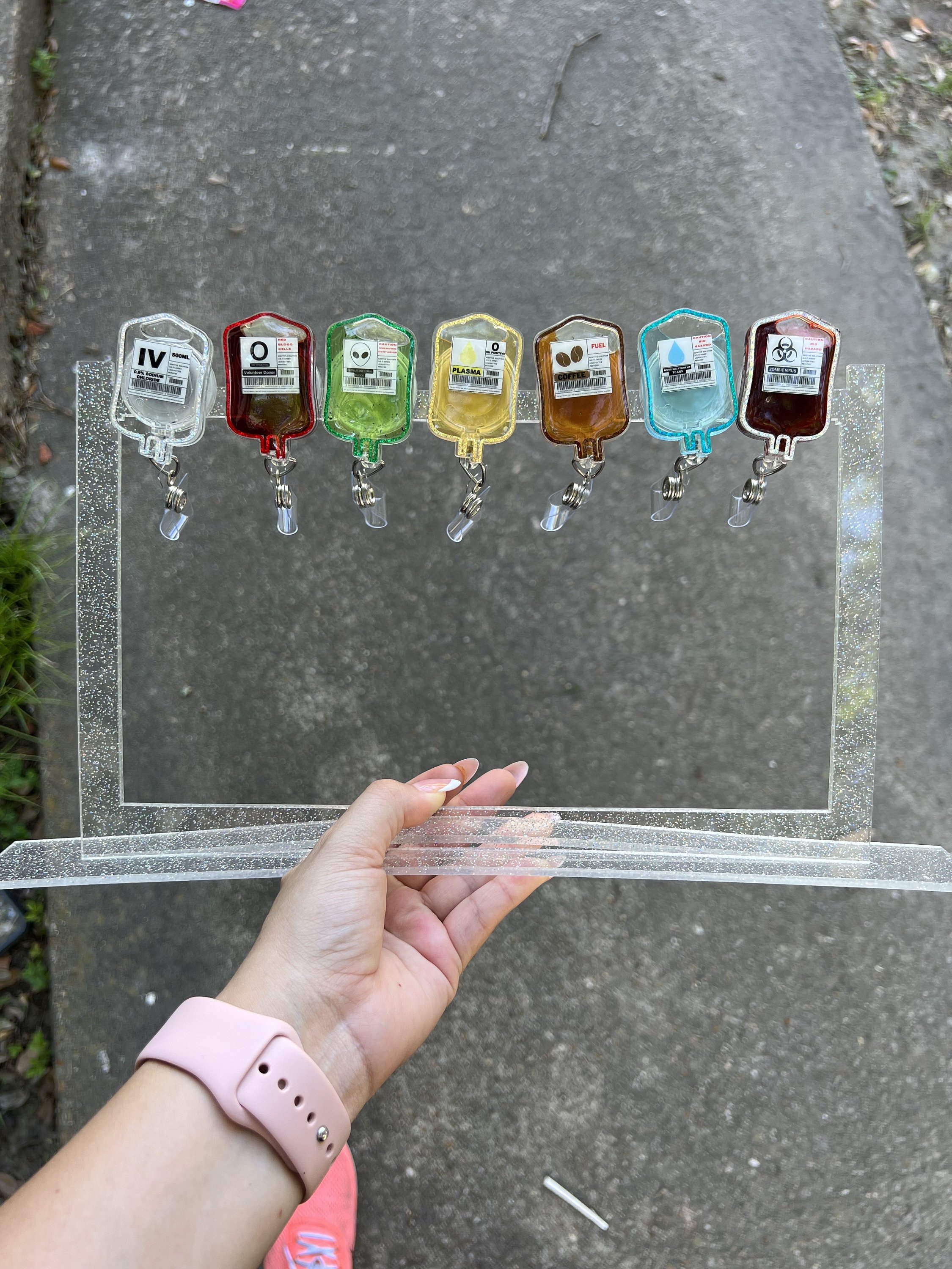 New Customized blood Bag Badge holder Transfusion Badge Reel IV bag Badge Reel nursing school graduation gift