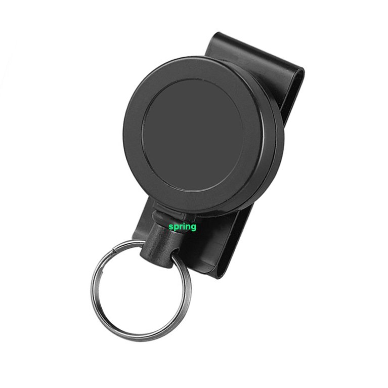 New Arrival Heavy Duty Retractable Easy Pull Rell Buckle Steel Cable Anti-Lost Badge Belt Clip Holder Keychain