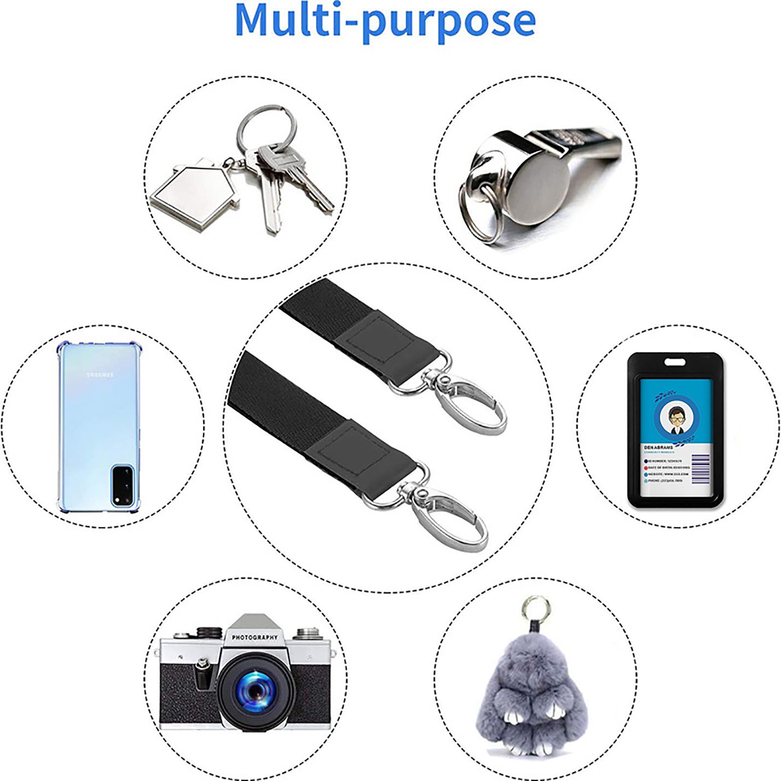 WOHOYEE Retractable Reels for Name Badge Holders with Long Lanyard and Short lanyards Name badges