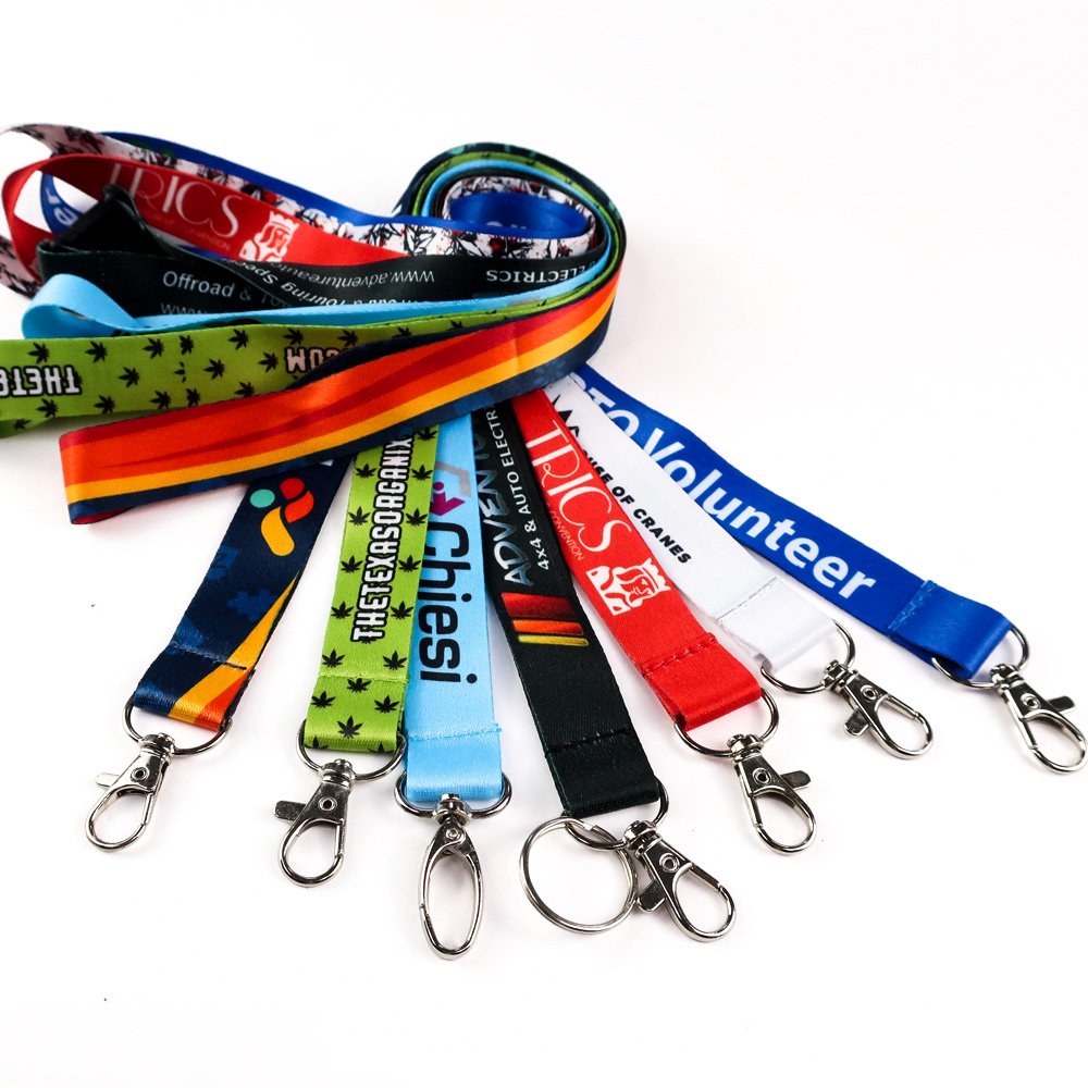 Custom polyester lanyard with id card badge holder customised lanyards for cell phone