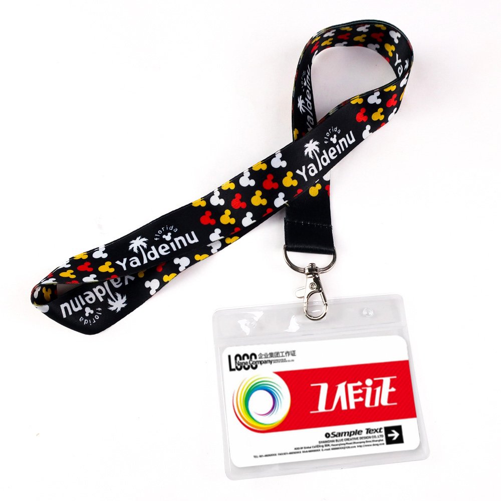 Custom polyester lanyard with id card badge holder customised lanyards for cell phone
