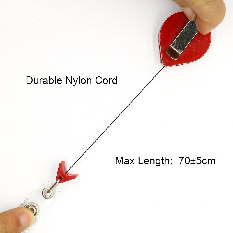Factory Customized Anti-Twist Retractable ID Reel ABS Plastic Name Badge Holder Metal Accessories Custom LOGO Black Red Colors