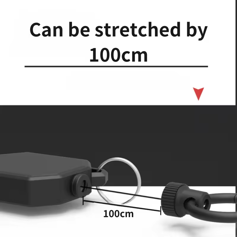 P-010 4CM ABS Tactical Heavy Duty Badge Reel Holder Retractable Keychain with Lock Function Carabiner Anti Lost