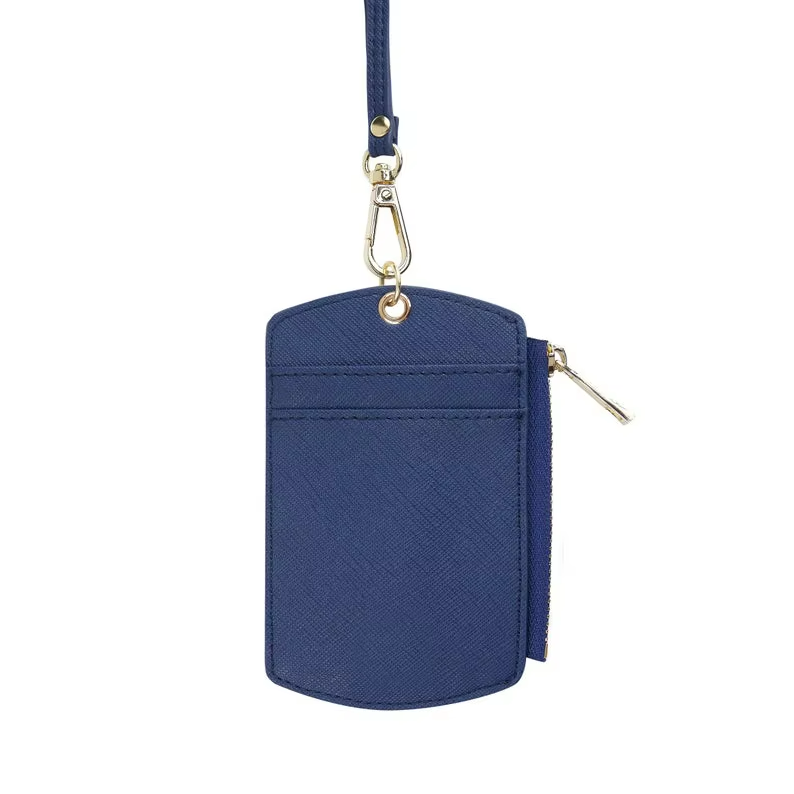 Langqqin PU Leather ID Badge Card Holder Waterproof Vertical Clear ID Card Holder and PU Leather Badge Holder