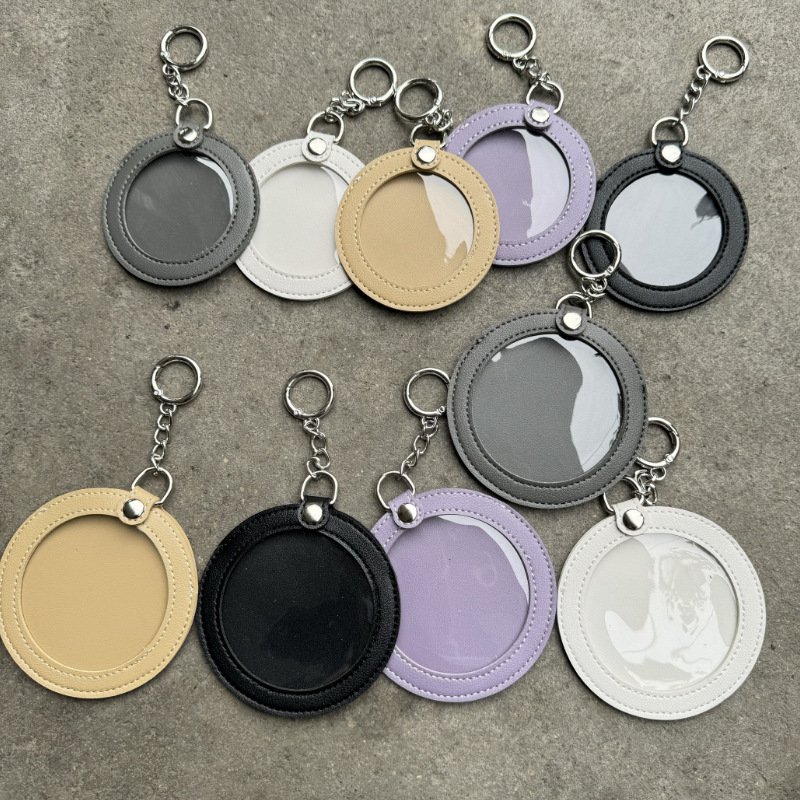 RTS Can Badge Charm Keychain leather carton holder 75mm 58mm Can Badge Cover Leather Can Badge Case for Tin Batches