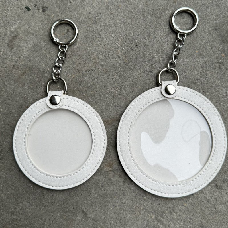 RTS Can Badge Charm Keychain leather carton holder 75mm 58mm Can Badge Cover Leather Can Badge Case for Tin Batches