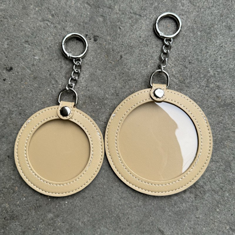 RTS Can Badge Charm Keychain leather carton holder 75mm 58mm Can Badge Cover Leather Can Badge Case for Tin Batches