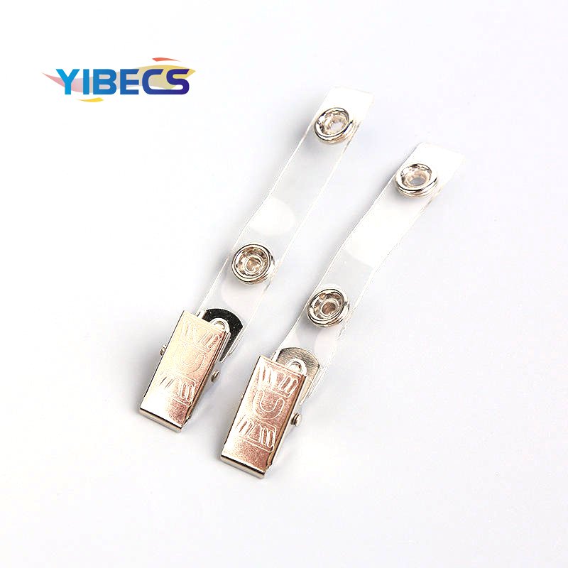 Metal ID Clip Findings with Clear PVC Straps PVC Metal ID Clip Exhibition Entry ID Card Metal Clip