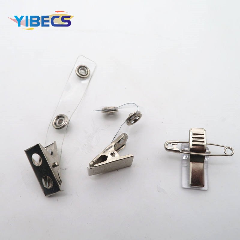 Metal ID Clip Findings with Clear PVC Straps PVC Metal ID Clip Exhibition Entry ID Card Metal Clip