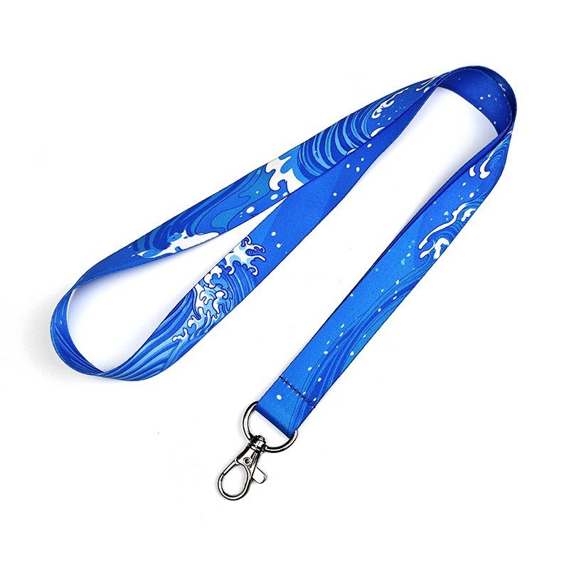 Custom Logo Designer Anime Woven Satin Nylon Polyester Lanyards Sublimated Printing Blank Neck ID Badge Card Holder