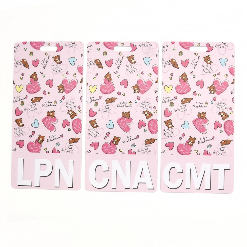 Custom Design Letter PVC Medical RN LPN CNA Badge Buddy For ID Card Badge Holder Nurse Accessories Office Supply