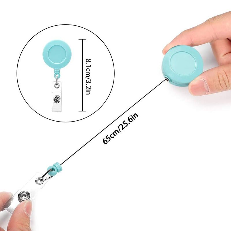 P-029 Round Various Colors Retractable Nurse ID Badge Holder Reel with Belt Clip for Teachers Students Office Workers