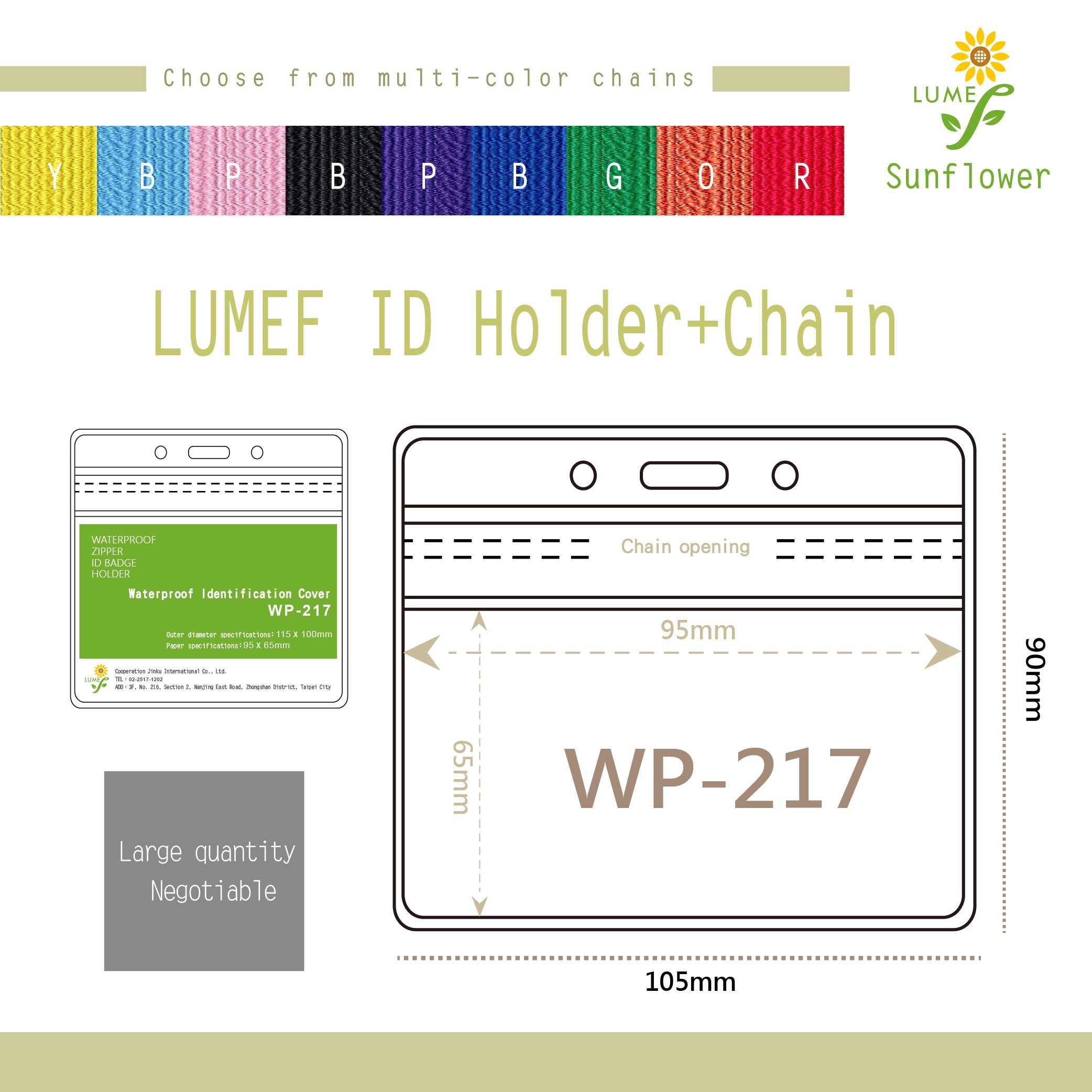 Best Seller Customized Vertical Waterproof Zipper Id Card Badge Holder With Lanyard