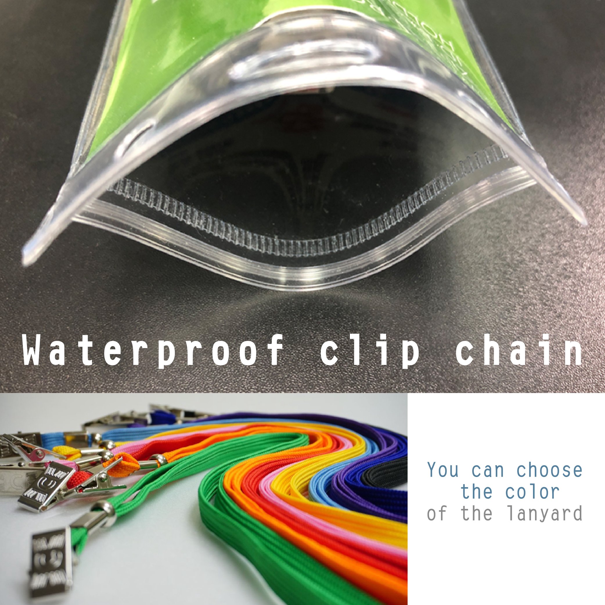 Best Seller Customized Vertical Waterproof Zipper Id Card Badge Holder With Lanyard