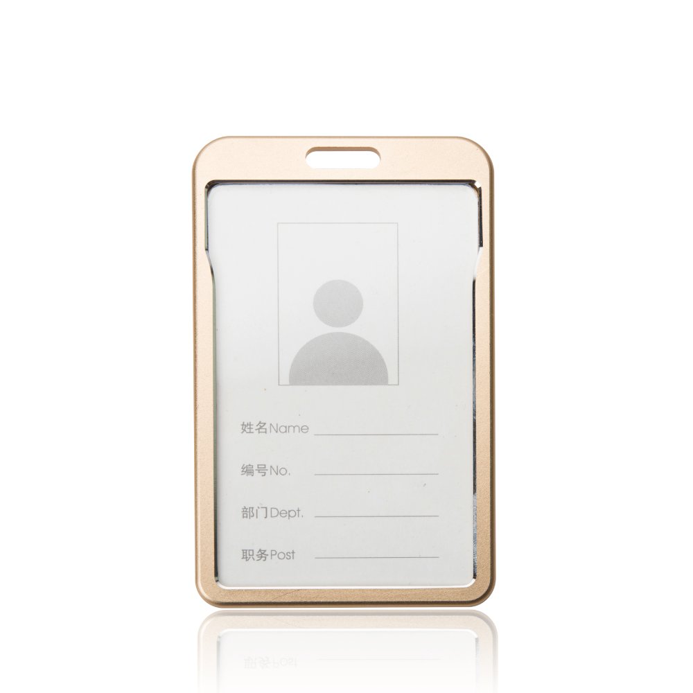 UHOO6042 aluminium alloy metal id card holder Name Tag Badge Holder Business Office Supplies