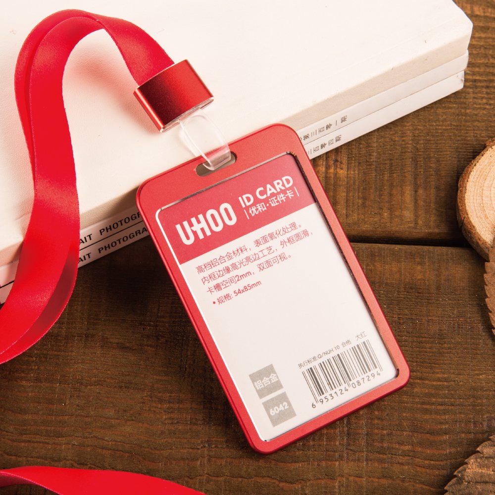 UHOO6042 aluminium alloy metal id card holder Name Tag Badge Holder Business Office Supplies