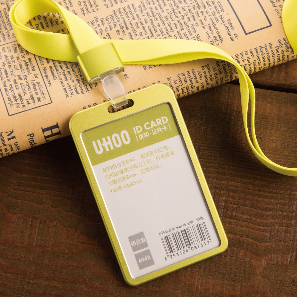 UHOO6042 aluminium alloy metal id card holder Name Tag Badge Holder Business Office Supplies