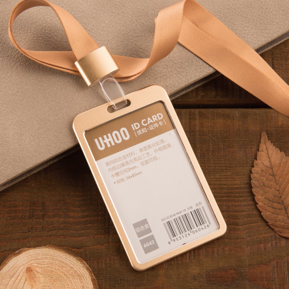 UHOO6042 aluminium alloy metal id card holder Name Tag Badge Holder Business Office Supplies