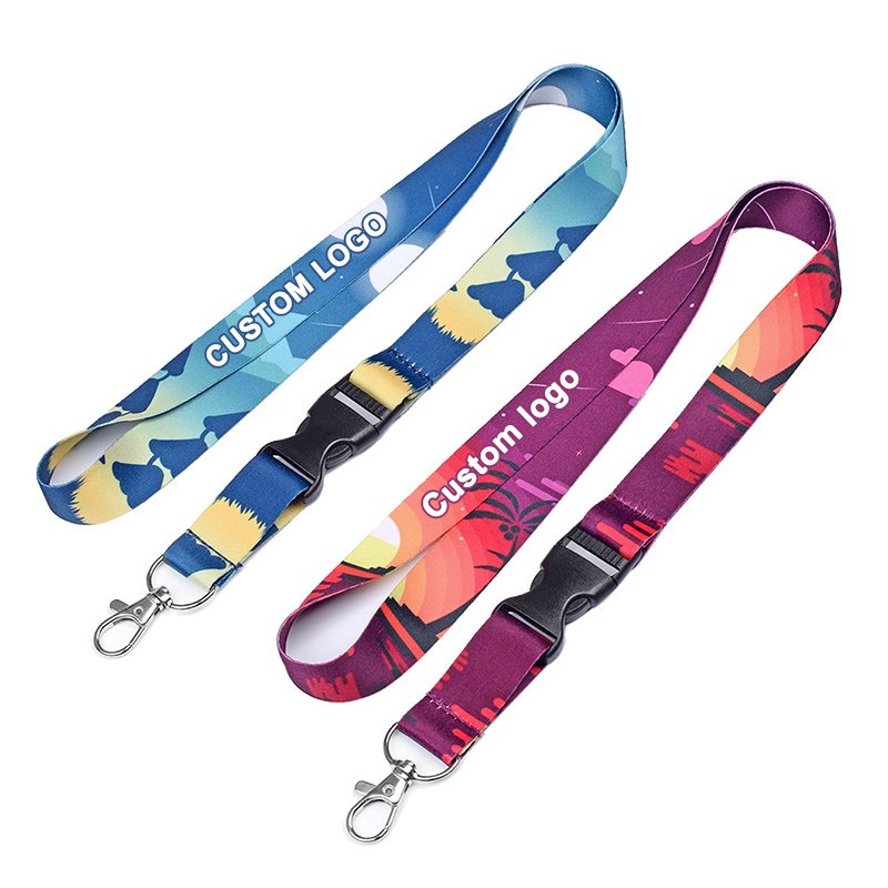Custom Lanyard With Logo Neck Strap Band For Business Id Badge Card Holders Polyester Lanyard