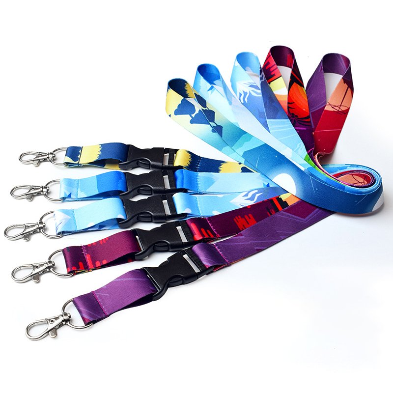 Custom Lanyard With Logo Neck Strap Band For Business Id Badge Card Holders Polyester Lanyard