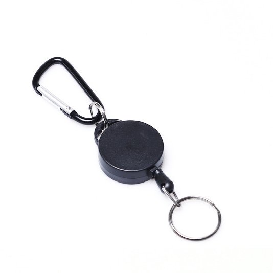 Metal Carabiner Retractable Badge Key Holder Nylon Cord Cable ID Badge Reel With Keyring For Key chain