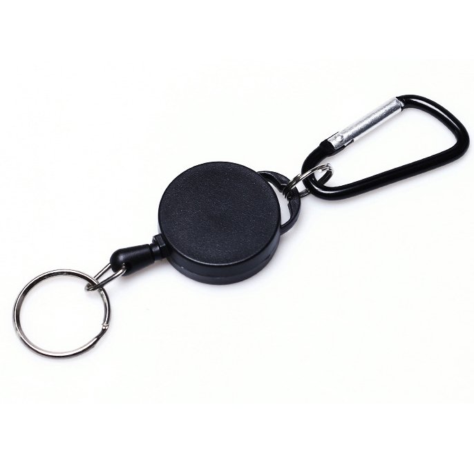 Metal Carabiner Retractable Badge Key Holder Nylon Cord Cable ID Badge Reel With Keyring For Key chain