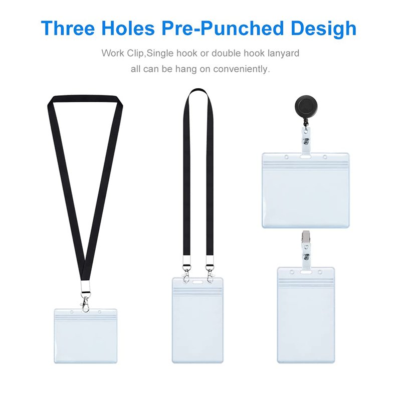 NO minimum Waterproof PVC Clear Plastic card holder for ID Card Staff Badge Soft Card Pocket Sleeve