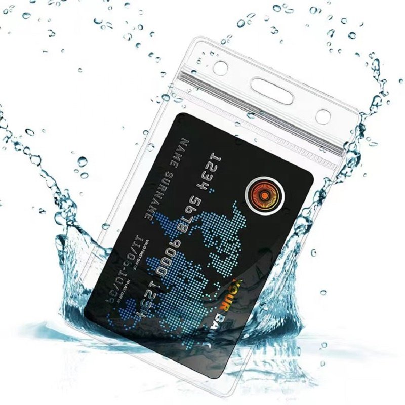 NO minimum Waterproof PVC Clear Plastic card holder for ID Card Staff Badge Soft Card Pocket Sleeve