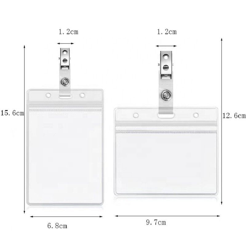 NO minimum Waterproof PVC Clear Plastic card holder for ID Card Staff Badge Soft Card Pocket Sleeve