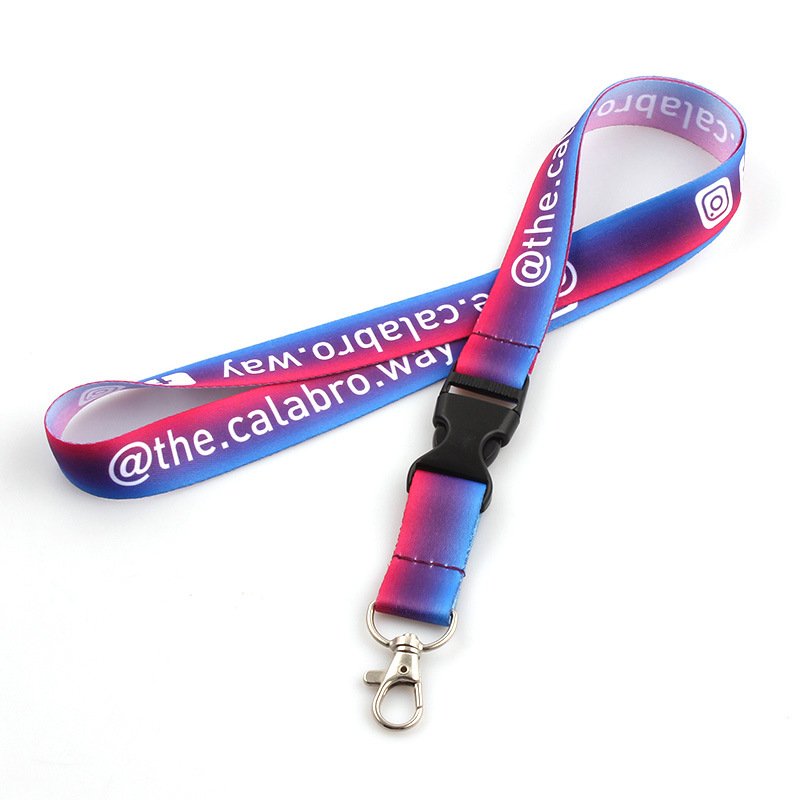 Custom Printed Lanyard For Keys Full Color Design Badge Holder & Staff Cards