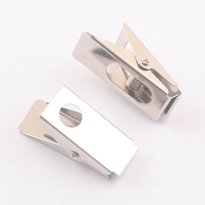 blank metal ID Card holder badge clip for lanyard